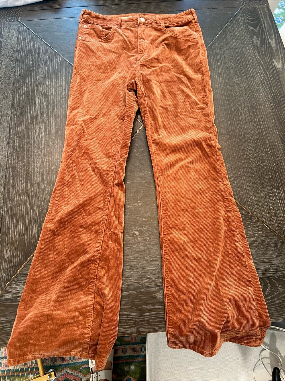 Pilcro Women's Corduroy Wide-Leg Jeans in Rust